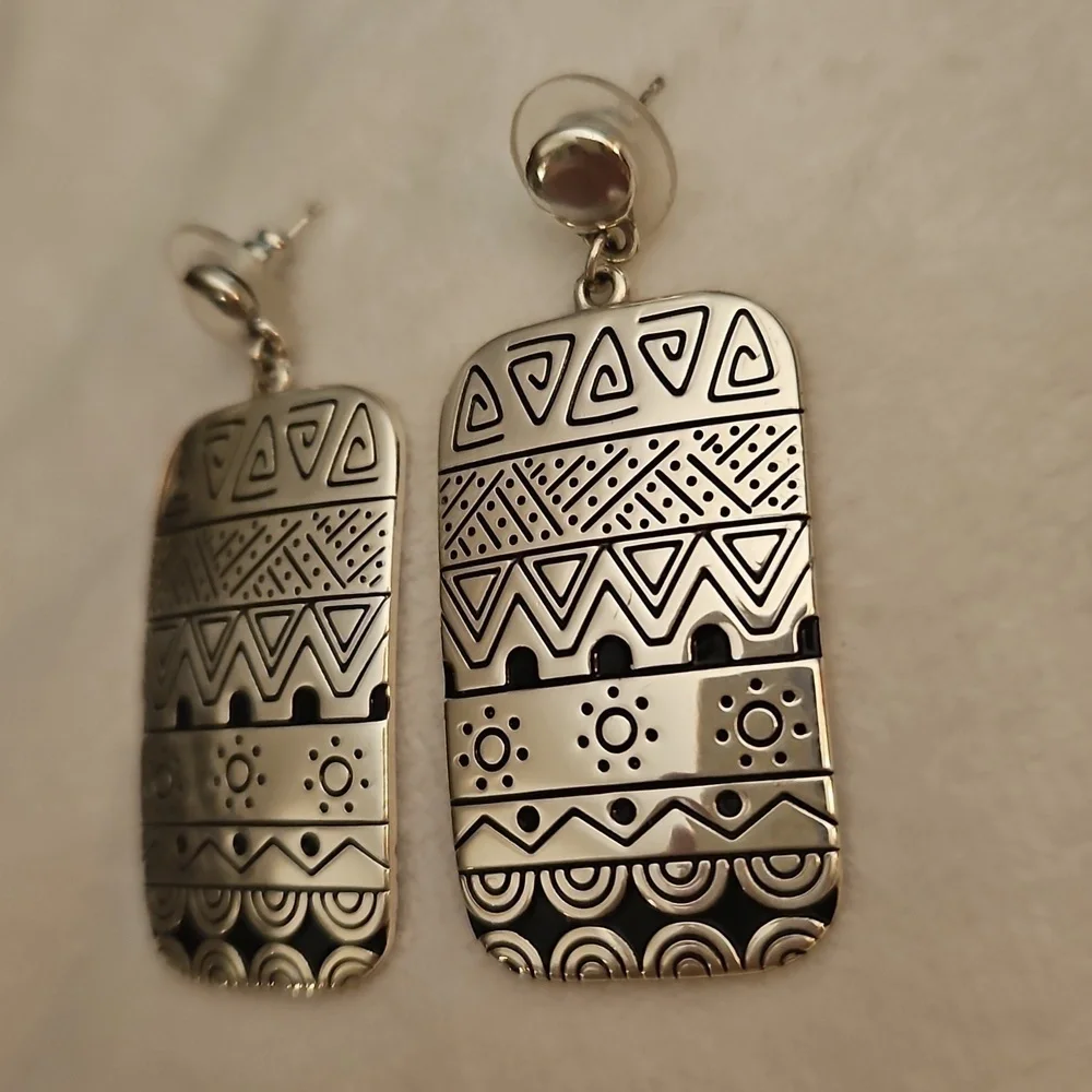 BRIGHTON Africa Stories Tribal Tile Statement Post Earrings